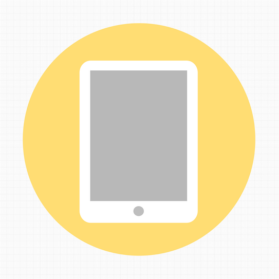 Grafische Darstellung eines iPads.